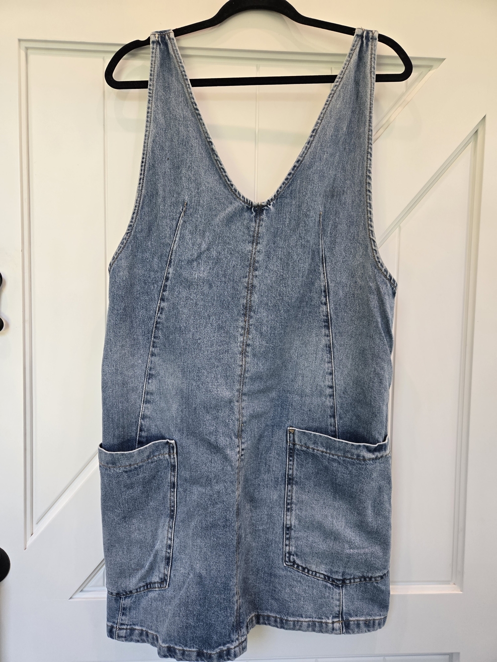We The Free Women’s Light Blue Denim Pinafore Dress with Pockets